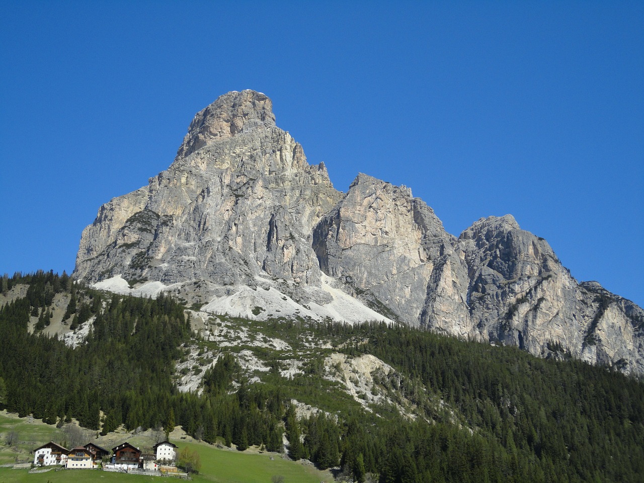 Dolomitai, Kalnai, Rokas, Panorama, Dangus, Mėlynas, Nuotaika, Italy, South Tyrol, Kaimai