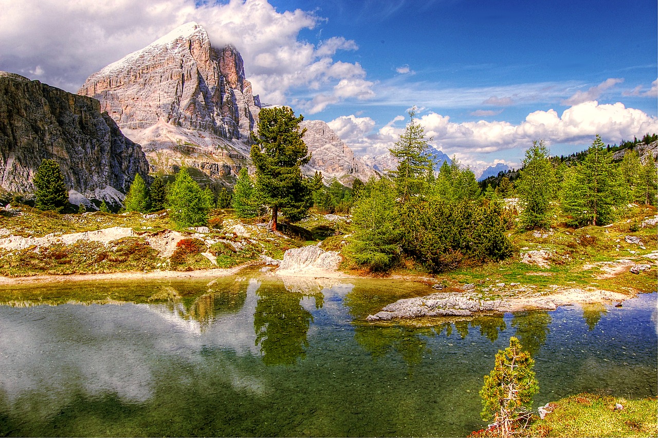 Dolomitai, Kalnai, Alpių, Italy, Unesco Pasaulio Paveldas, Žygiai, Debesys, Tofana, Rokas, Belluno