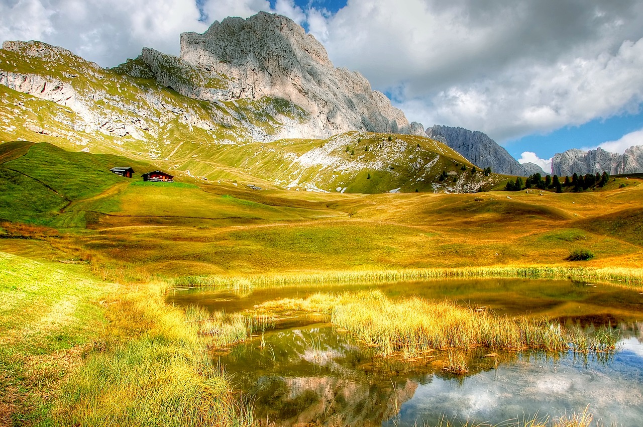 Dolomitai, Kalnai, Italy, South Tyrol, Vaizdas, Alpių, Val Gardena, Žygiai, Gamta, Griovių Laukas