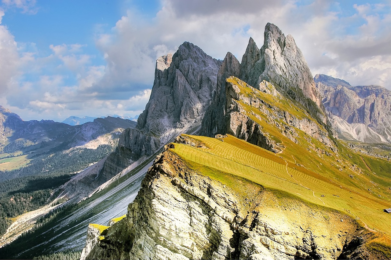 Dolomitai, Kalnai, Italy, South Tyrol, Vaizdas, Alpių, Val Gardena, Žygiai, Gamta, Griovių Laukas