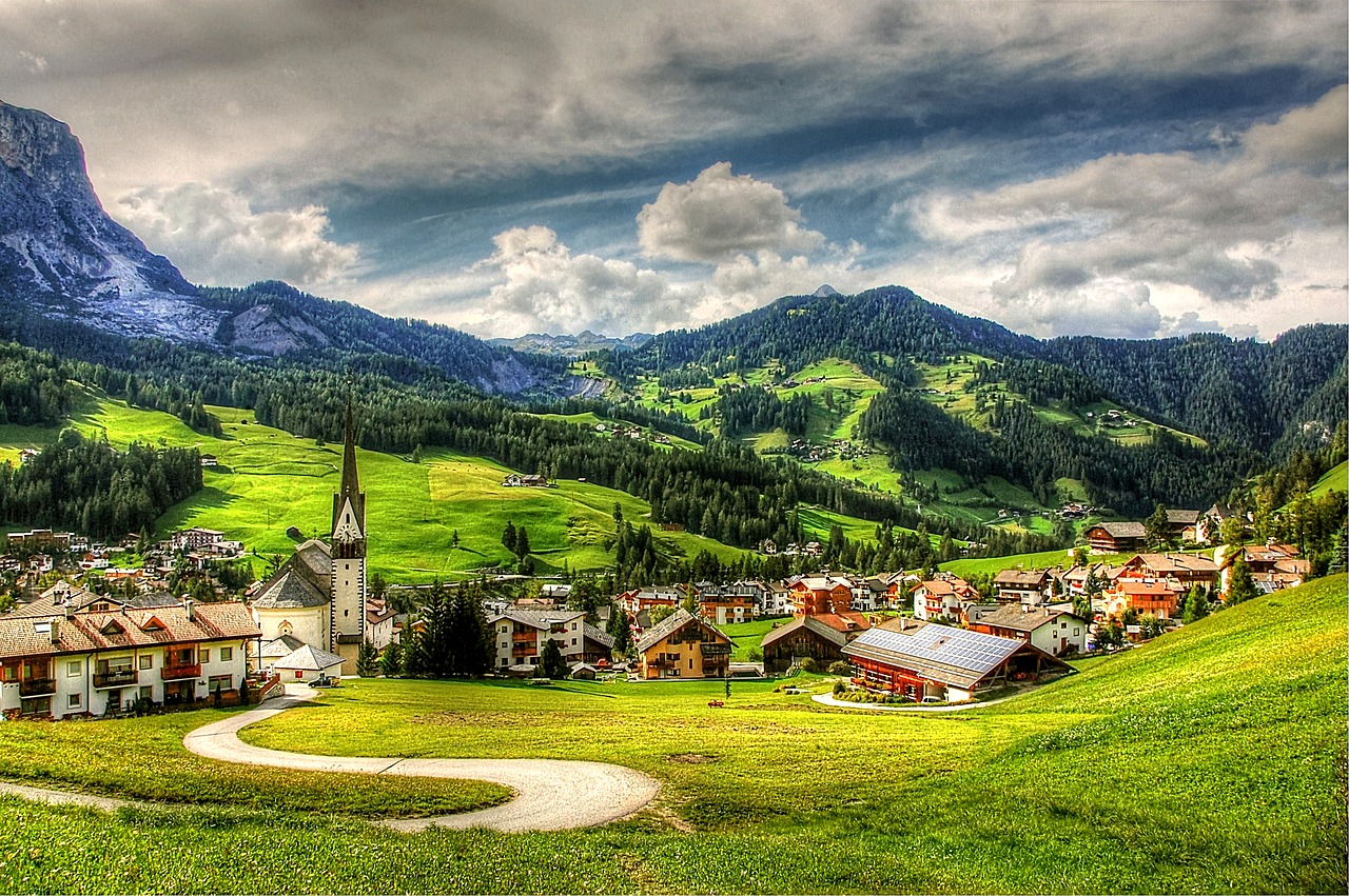Dolomitai, Alta Badia, Gamta, Unesco Pasaulio Paveldas, South Tyrol, Debesys, Panorama, Dangus, Kraštovaizdis, Alpių