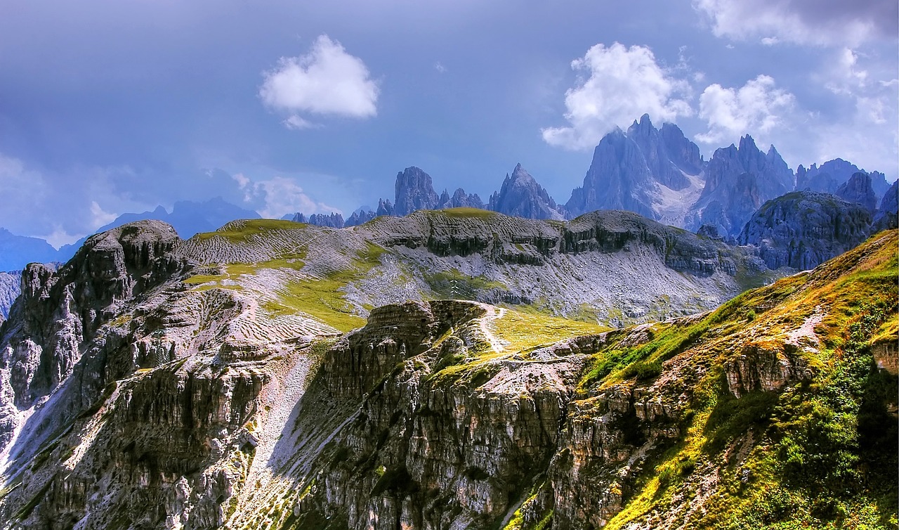 Dolomitai, Kalnai, Italy, South Tyrol, Žygiai, Alpių, Vaizdas, Trys Zinnen, Panorama, Kraštovaizdis