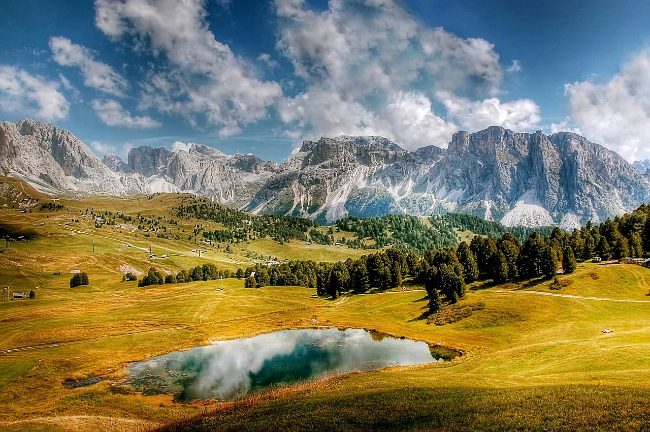Dolomitai, Kalnai, Italy, South Tyrol, Alpių, Val Gardena, Vaizdas, Gamta, Geisleras, Kraštovaizdis