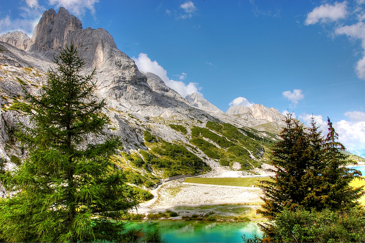 Dolomitai, Kalnai, South Tyrol, Italy, Alpių, Alpių Panorama, Vaizdas, Debesys, Panorama, Griovių Laukas
