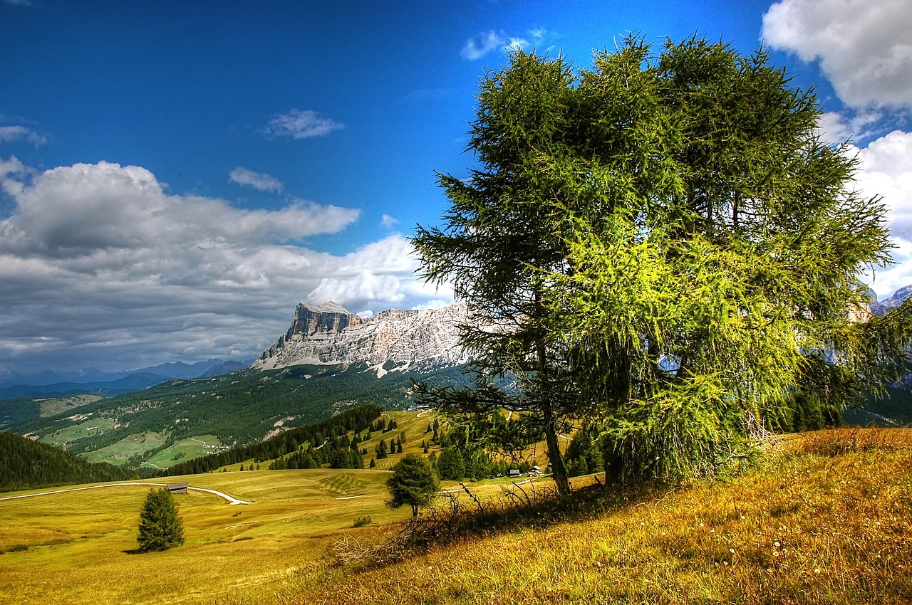 Dolomitai, Kalnai, South Tyrol, Italy, Alpių, Vaizdas, Alpių Panorama, Griovių Laukas, Unesco Pasaulio Paveldas, Debesys