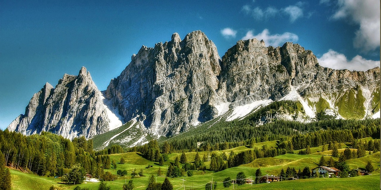 Dolomitai, Cortina Dampezzo, Italy, Alpių, Belluno, Gamta, Tolimas Vaizdas, Vasara, Cristallo, Dangus
