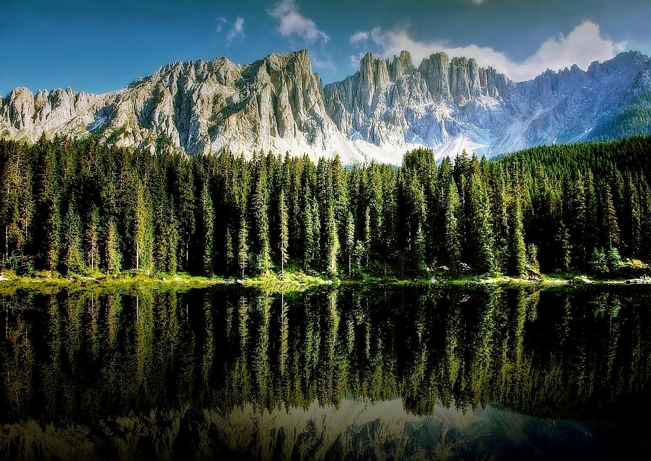 Dolomitai, Karersee, Bergsee, Gamta, South Tyrol, Ežeras, Kalnų Peizažas, Kraštovaizdis, Alpių, Gamtos Apsauga