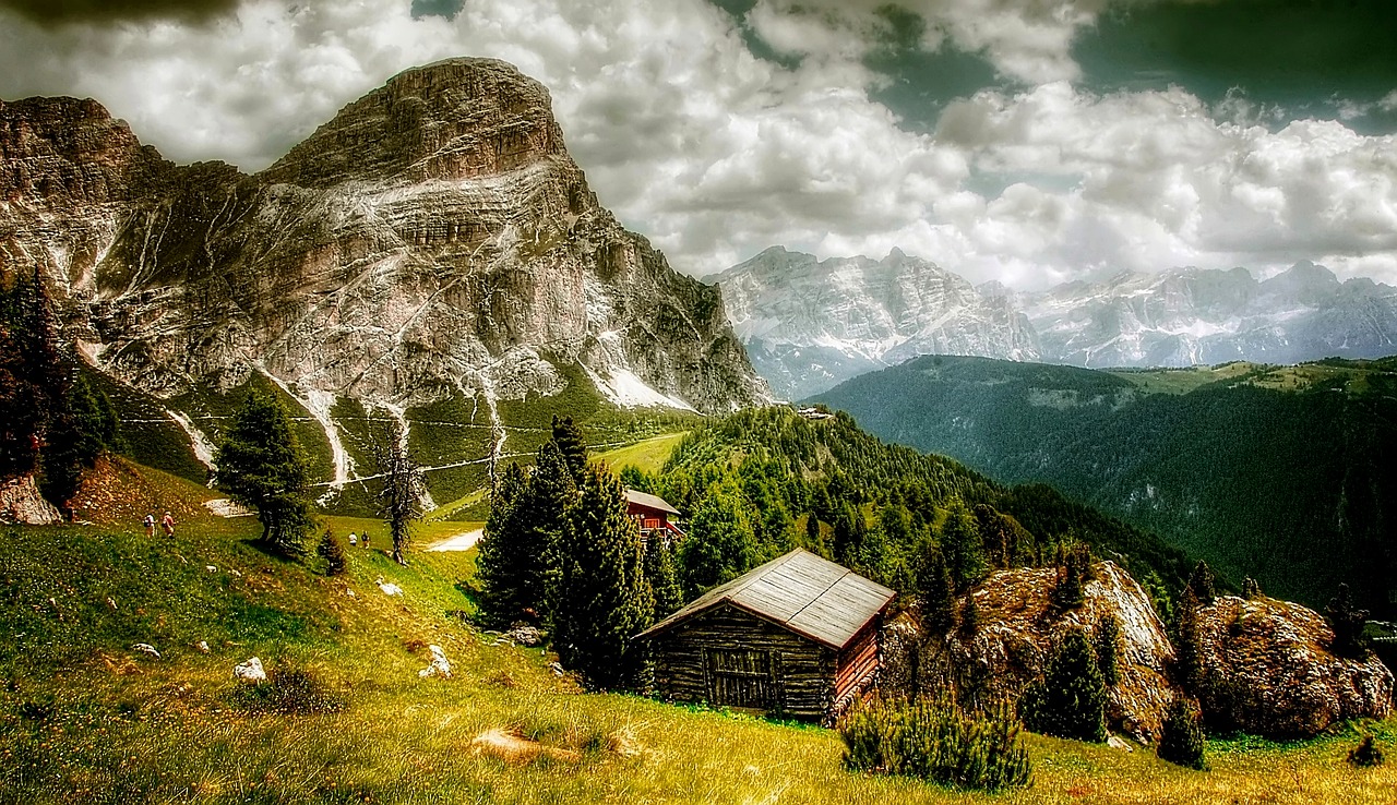 Dolomitai, Kalnai, Italy, South Tyrol, Alpių, Val Gardena, Vaizdas, Žygiai, Gamta, Kraštovaizdis