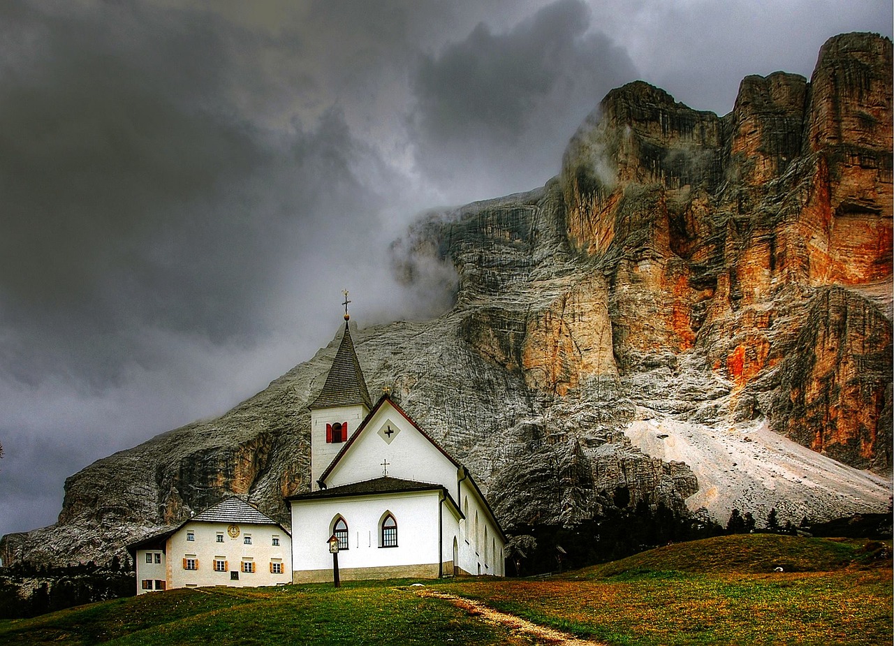 Dolomitai, Alta Badia, Gamta, Unesco Pasaulio Paveldas, South Tyrol, Debesys, Dangus, Kraštovaizdis, Alpių, Italy