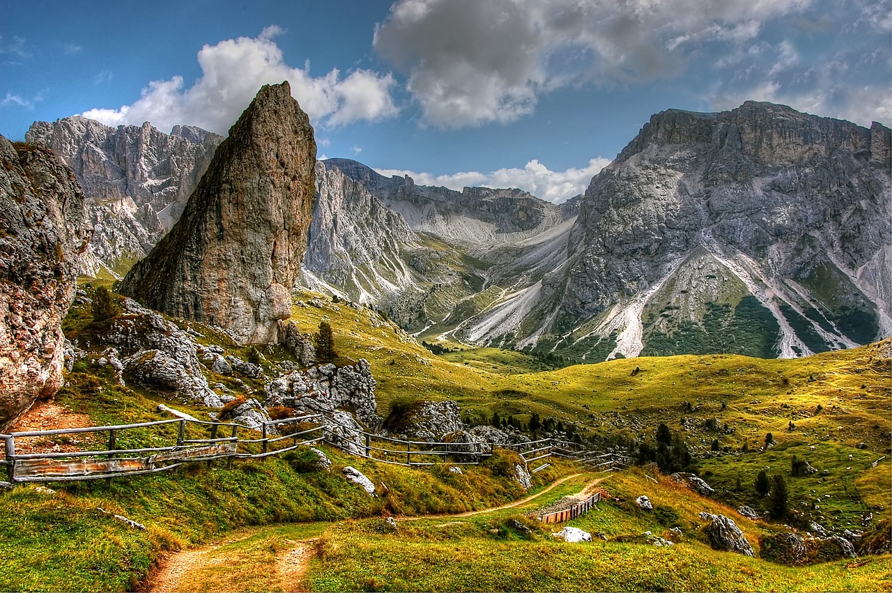 Dolomitai, Val Gardena, Gamta, Kraštovaizdis, South Tyrol, Kalnai, Alpių, Italy, Vaizdas, Debesys