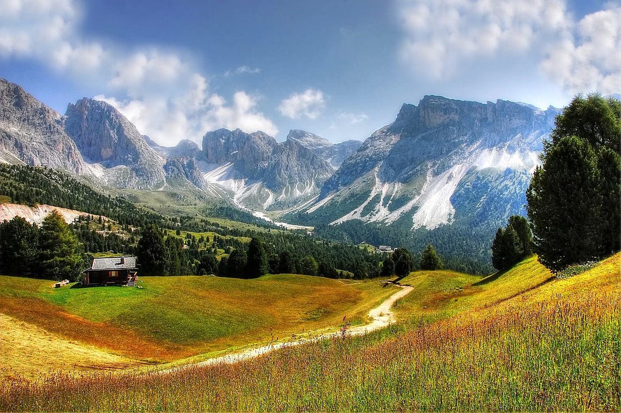 Dolomitai, Kalnai, Italy, South Tyrol, Alpių, Val Gardena, Vaizdas, Gamta, Kraštovaizdis, Rokas