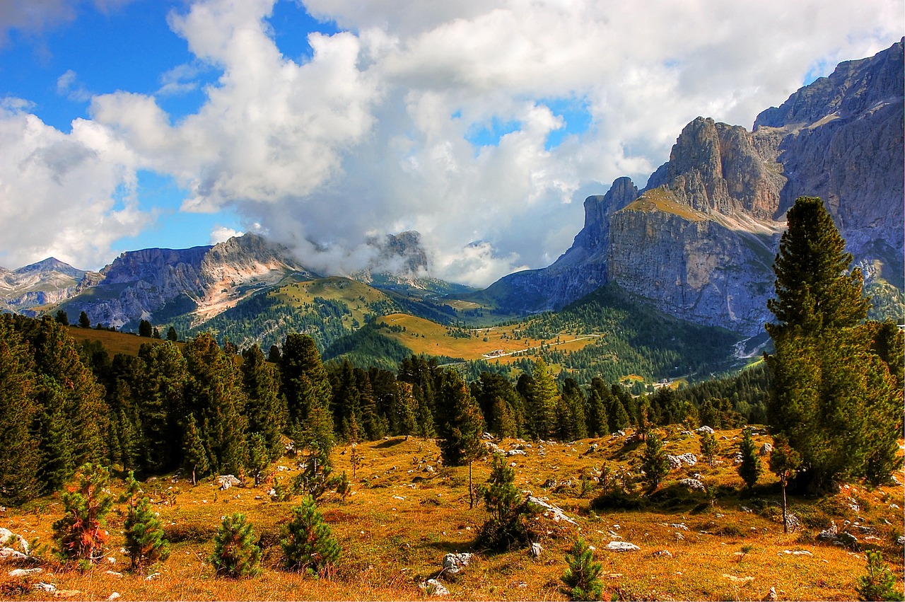 Dolomitai, Kalnai, Italy, South Tyrol, Alpių, Val Gardena, Vaizdas, Gamta, Kraštovaizdis, Rokas