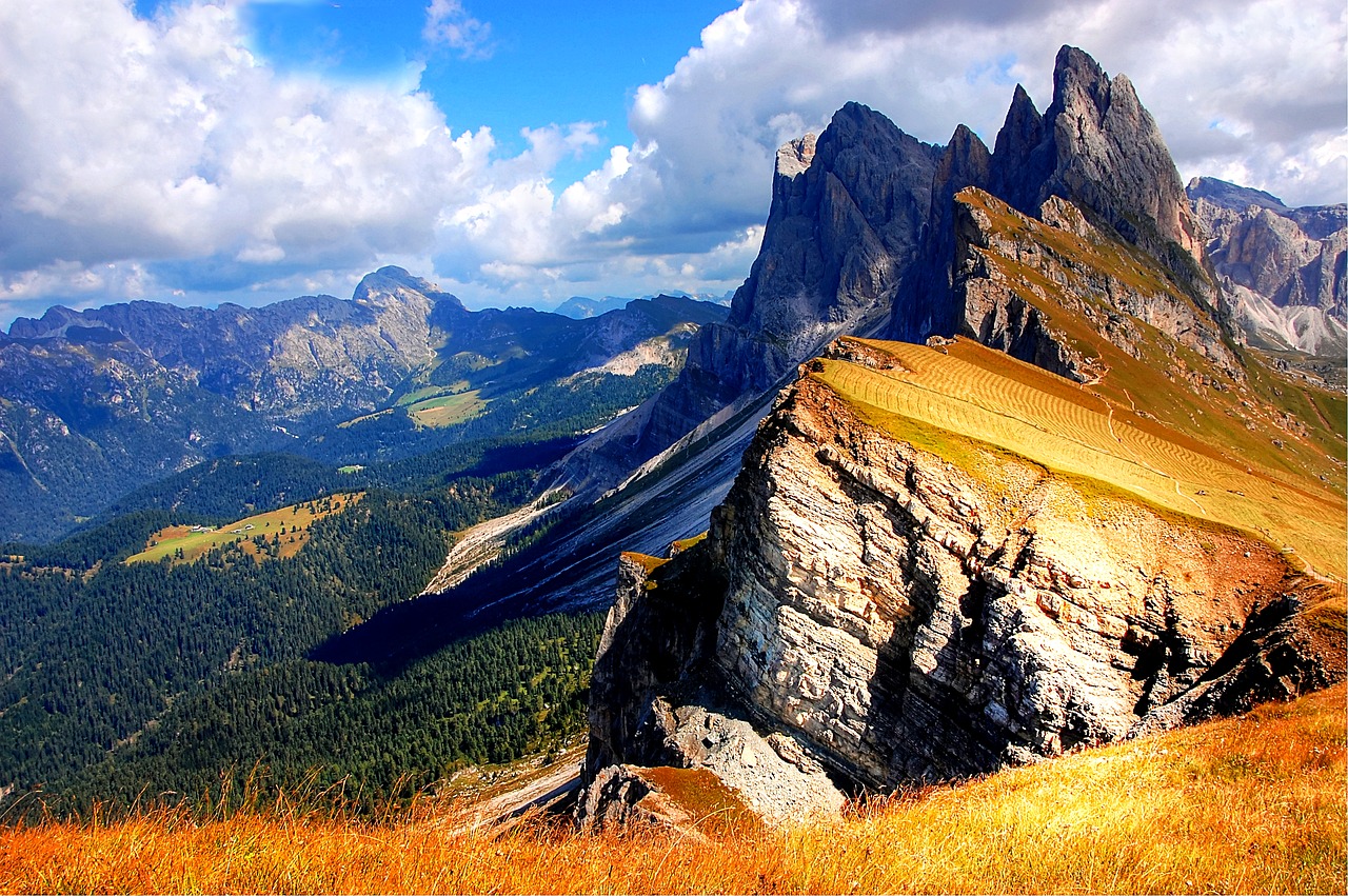 Dolomitai, Seceda, Kalnai, Val Gardena, South Tyrol, Gamta, Kraštovaizdis, Alpių, Italy, Pieva