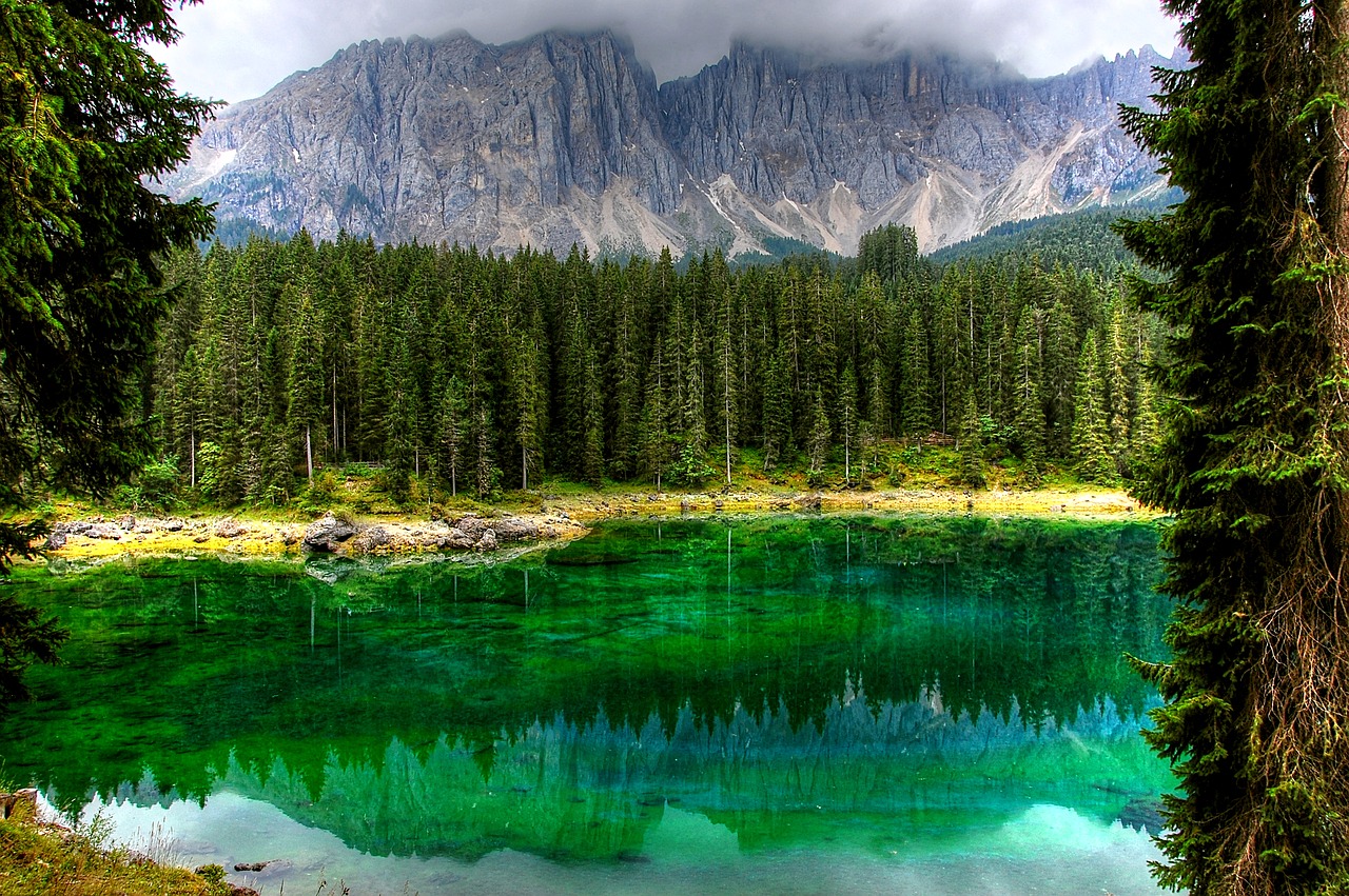 Dolomitai, Karersee, Bergsee, Gamta, South Tyrol, Ežeras, Kalnų Peizažas, Kraštovaizdis, Alpių, Gamtos Apsauga