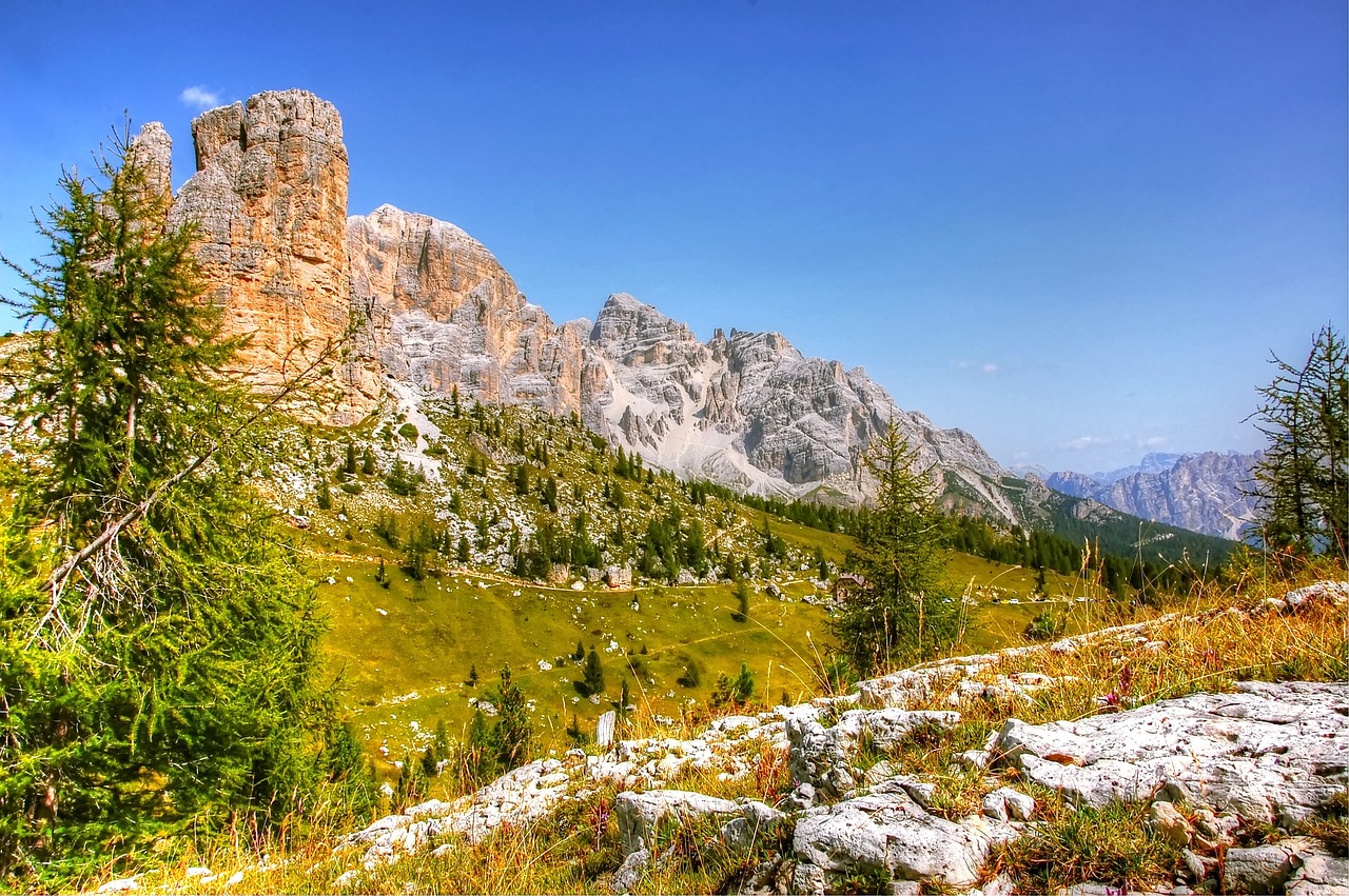 Dolomitai, Tofane, Gamta, Unesco Pasaulio Paveldas, Debesys, Dangus, Alpių, Italy, Kalnai, Alm
