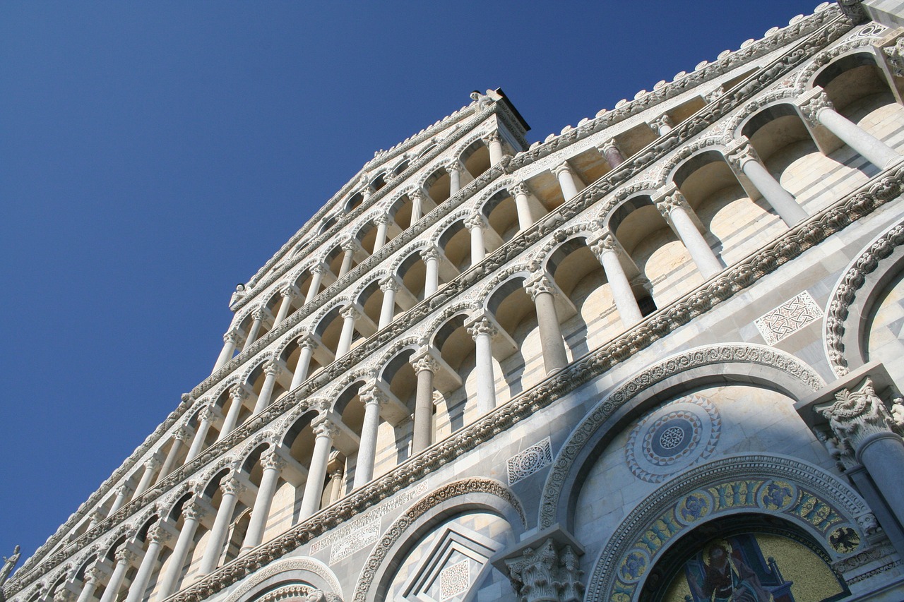Kupolas, Katedra, Pisa, Italy, Piazza Dei Miricole, Bažnyčia, Pastatas, Architektūra, Fasadas, Stebuklų Vieta