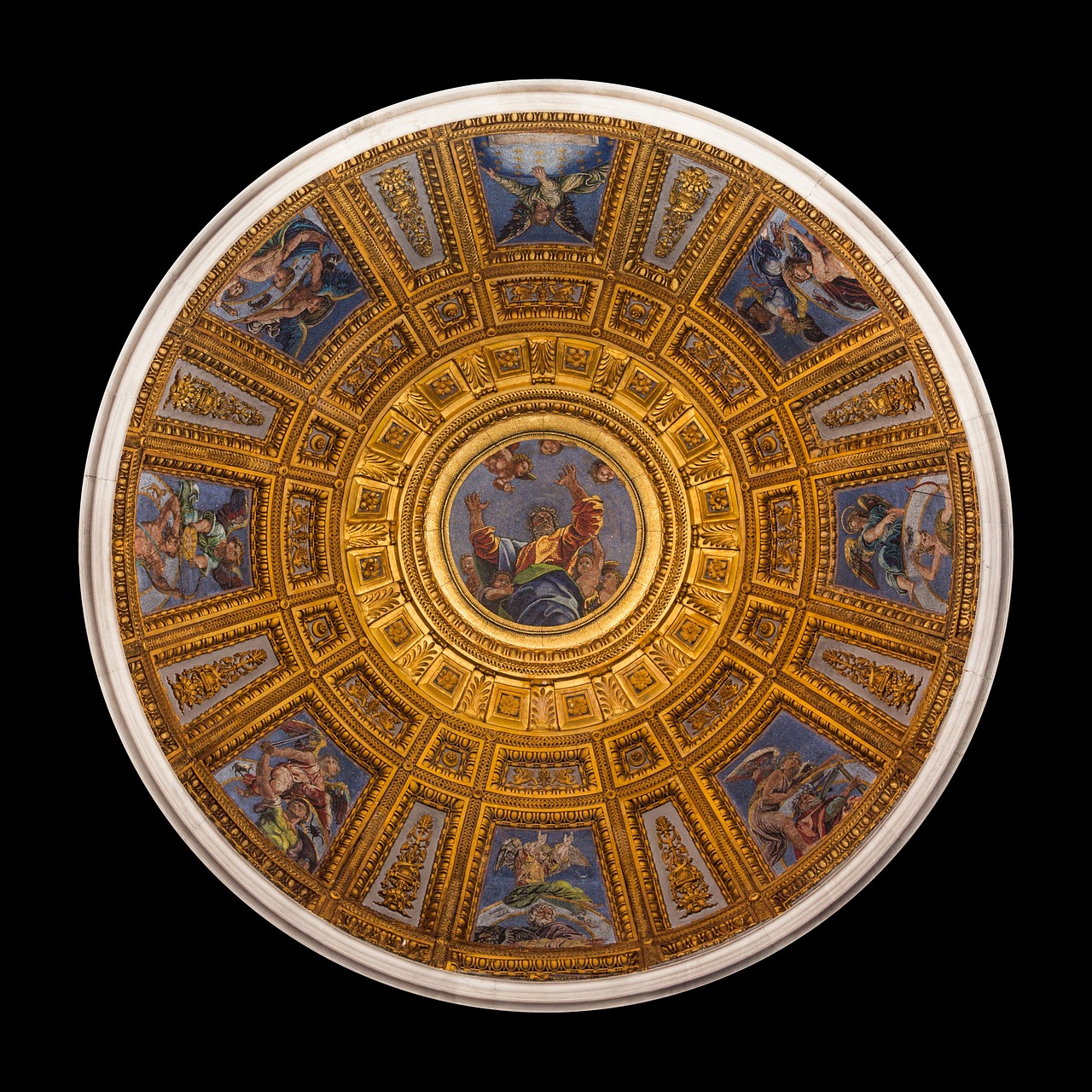 Kupolas, Santa Maria Del Popolo, Mozaika, Viduje, Bažnyčia, Roma, Italy, Chigi Koplyčia, Luigi Da Tempas, 1516