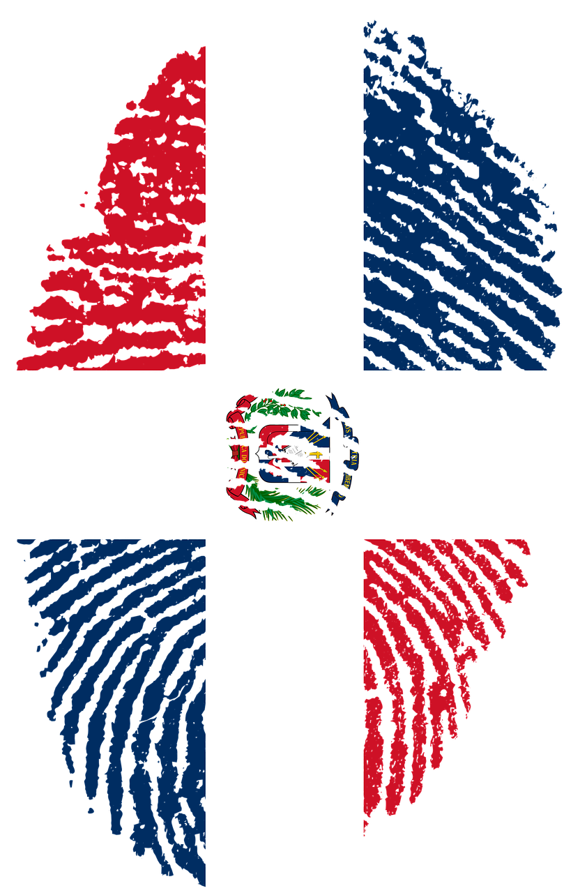Dominikos Respublika, Vėliava, Pirštų Atspaudai, Šalis, Pasididžiavimas, Tapatybė, Simbolis, Ženklas, Pirštas, Spausdinti