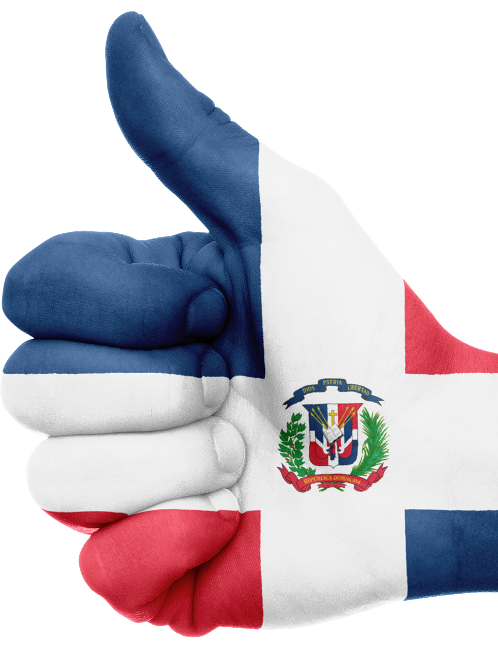 Dominikos Respublika, Vėliava, Ranka, Nacionalinis, Pirštai, Patriotinis, Patriotizmas, Karibai, Gestas, Nykščiai Aukštyn