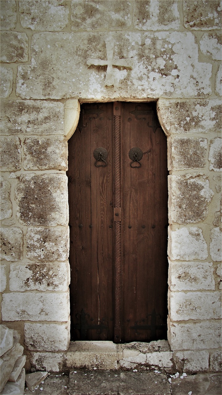 Durys, Medinis, Įėjimas, Senas, Architektūra, Bažnyčia, Viduramžių, Ayia Varvara, Ayia Napa, Kipras