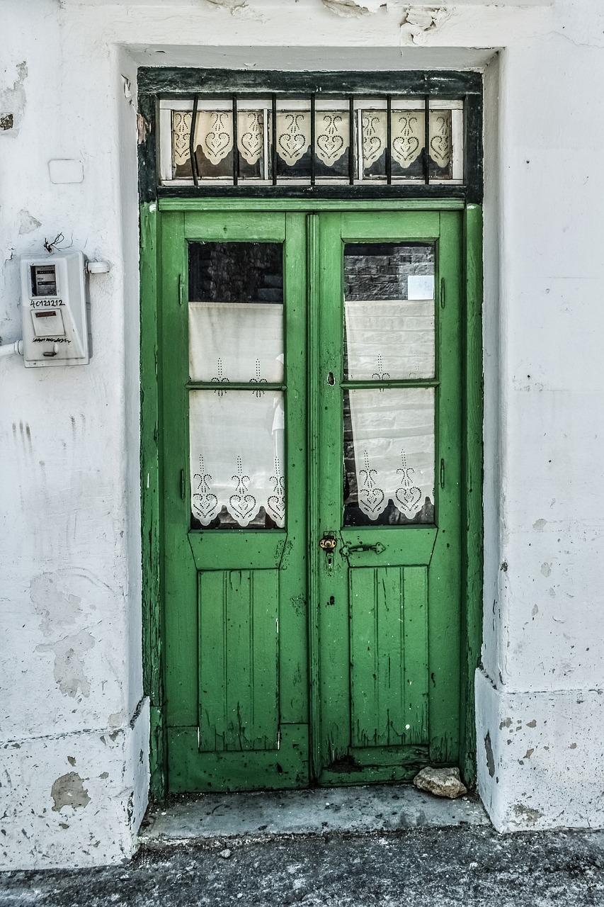 Durys, Medinis, Architektūra, Tradicinis, Įėjimas, Skilimas, Žalias, Skopelos, Graikija, Nemokamos Nuotraukos