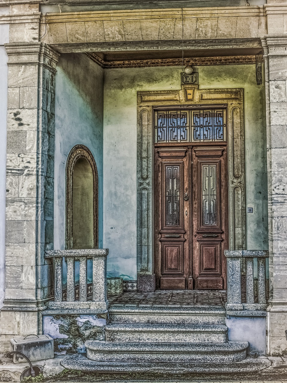 Durys, Senas, Pastatas, Įėjimas, Kipras, Kato Drys, Architektūra, Neoklasikinis, Namas, Vartai