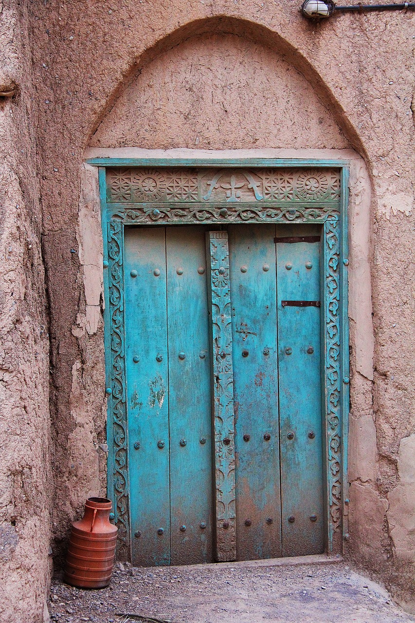 Durys,  Architektūra,  Senas,  Įėjimas,  Durų,  Al Hamra,  Nizwa,  Oman,  400 Metų,  Kaimas