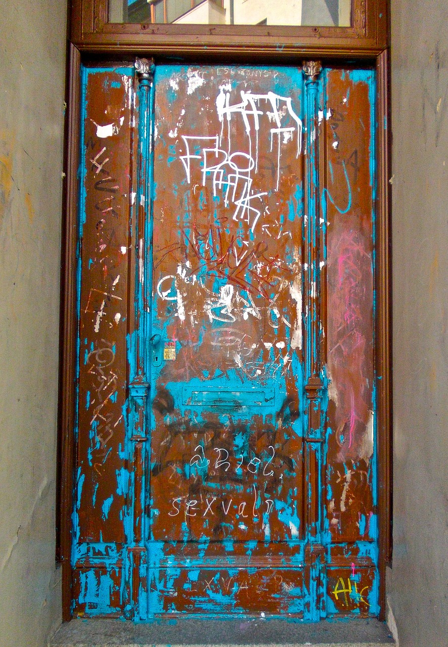 Durys, Grafiti, Mėlynas, Metalas, Nemokamos Nuotraukos,  Nemokama Licenzija