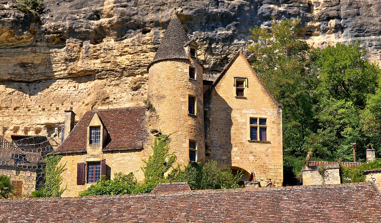 Dordogne, France, Namas, Namai, Pilis, Pilis, Turtas, Architektūra, Kalnas, Lauke