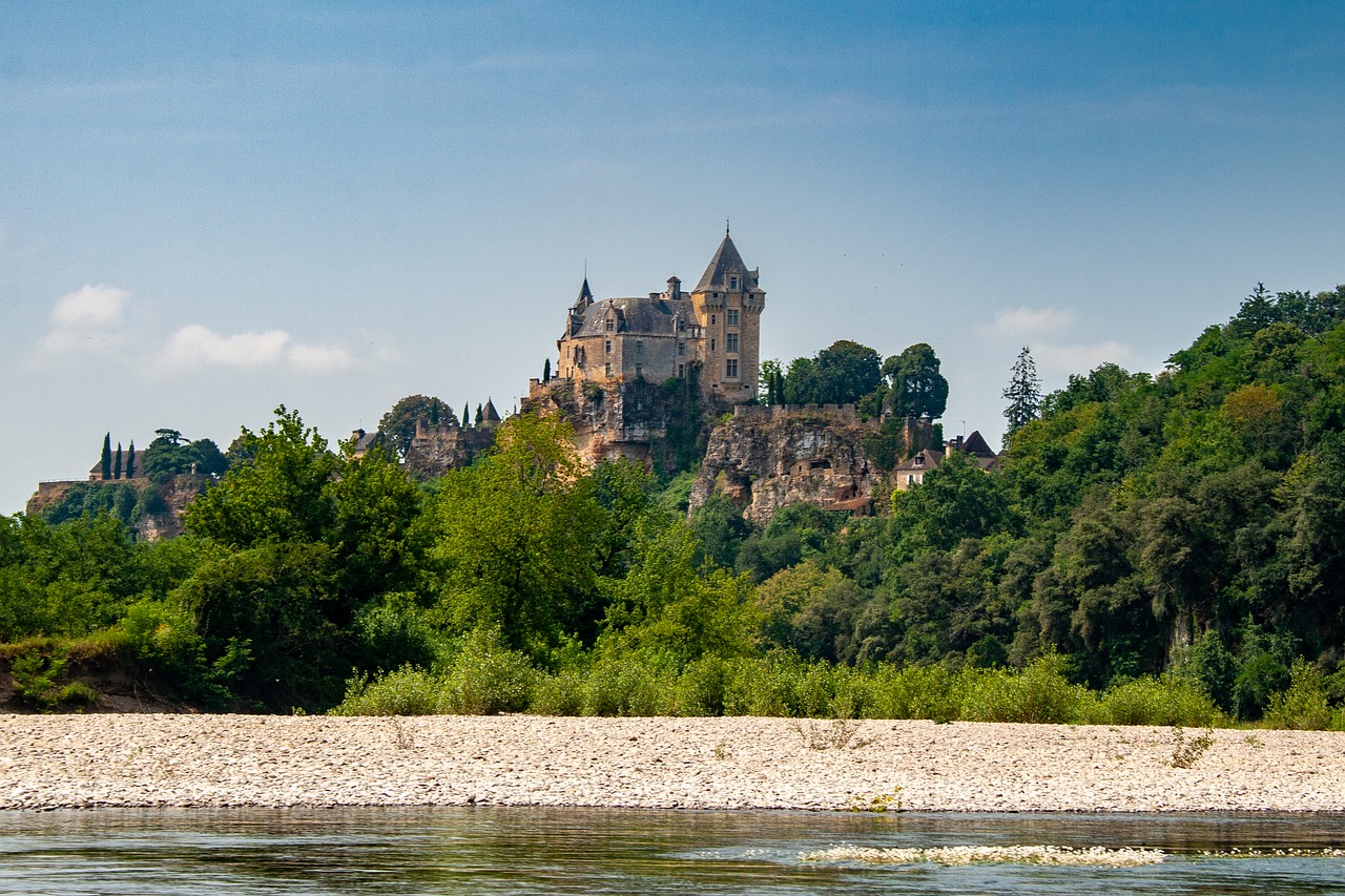 Dordogne,  Prancūzija,  Upė,  Pilis,  Kraštovaizdis,  Medžiai, Nemokamos Nuotraukos,  Nemokama Licenzija