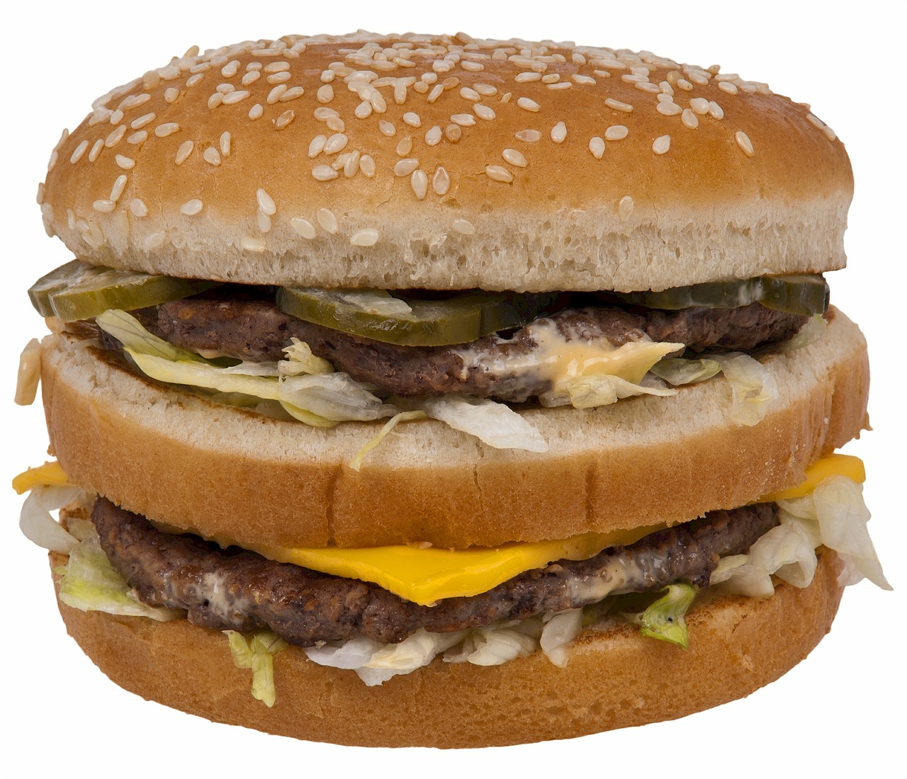 Dviguba Cheeseburger, Mėsainis, Didelis Sumuštinis, Greitas Maistas, Du Pataisos, Jautiena, Specialus Padažas, Sezamo Sėkla, Salotos, Marinuoti Agurkai