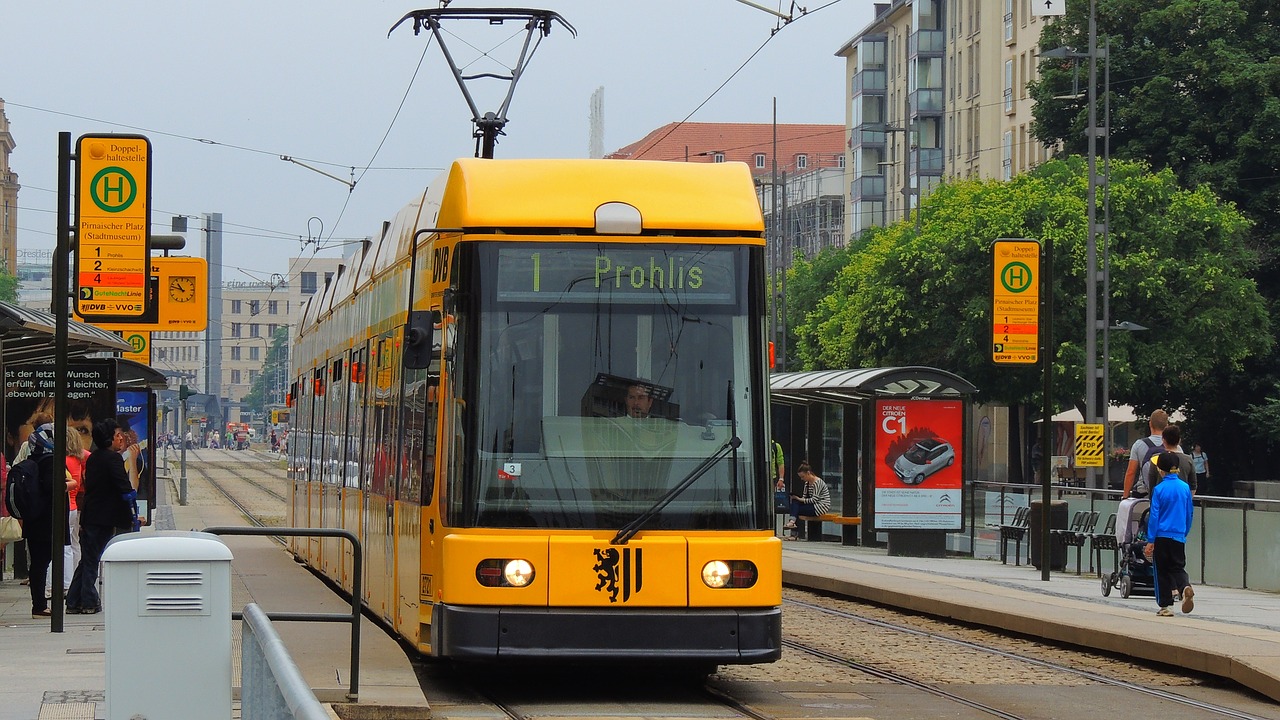 Drezdenas, Tramvajus, Vokietija, Miestas, Europietis, Miesto, Transportas, Gabenimas, Gatvė, Šiuolaikiška