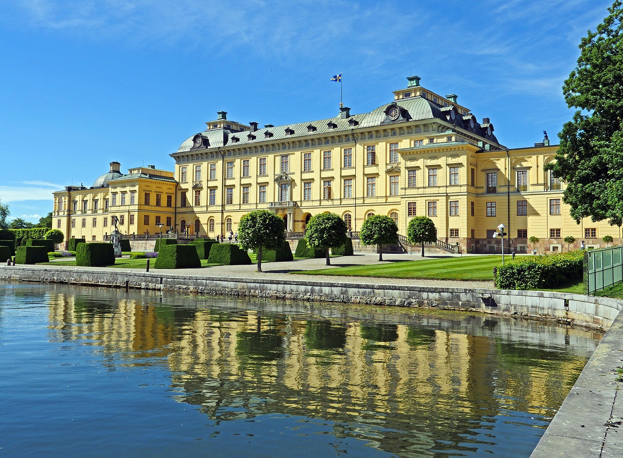 Drottningholm Rūmai, Stockholm, Mälaren, Karališkasis Rūmai, Valstybės Vadovas, Švedija, Monarchija, Didingas, Įranga, Pilies Parkas