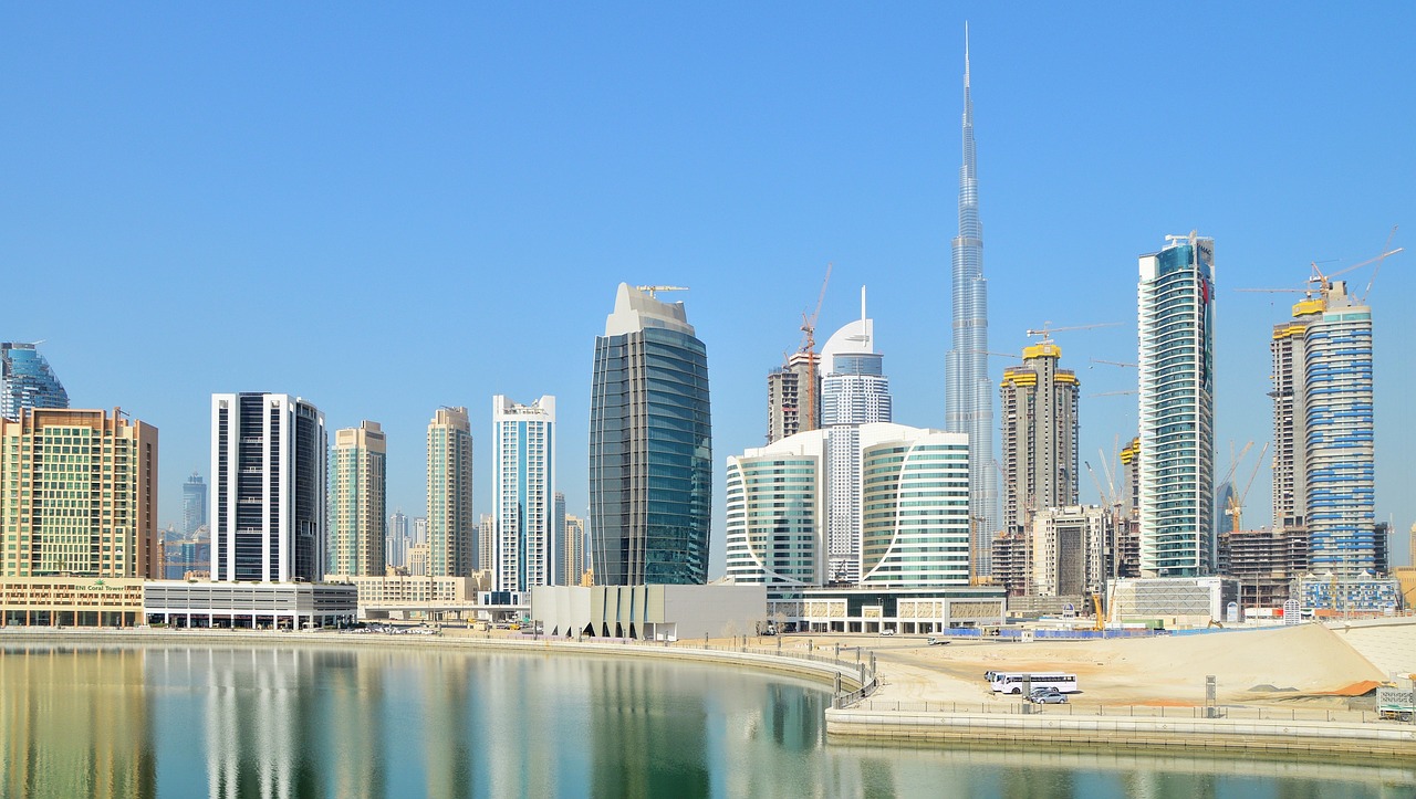 Dubai, Dangoraižis, Dangus, Architektūra, Vanduo, Pastatas, Namai, Bokštas, Dangoraižiai, Panorama