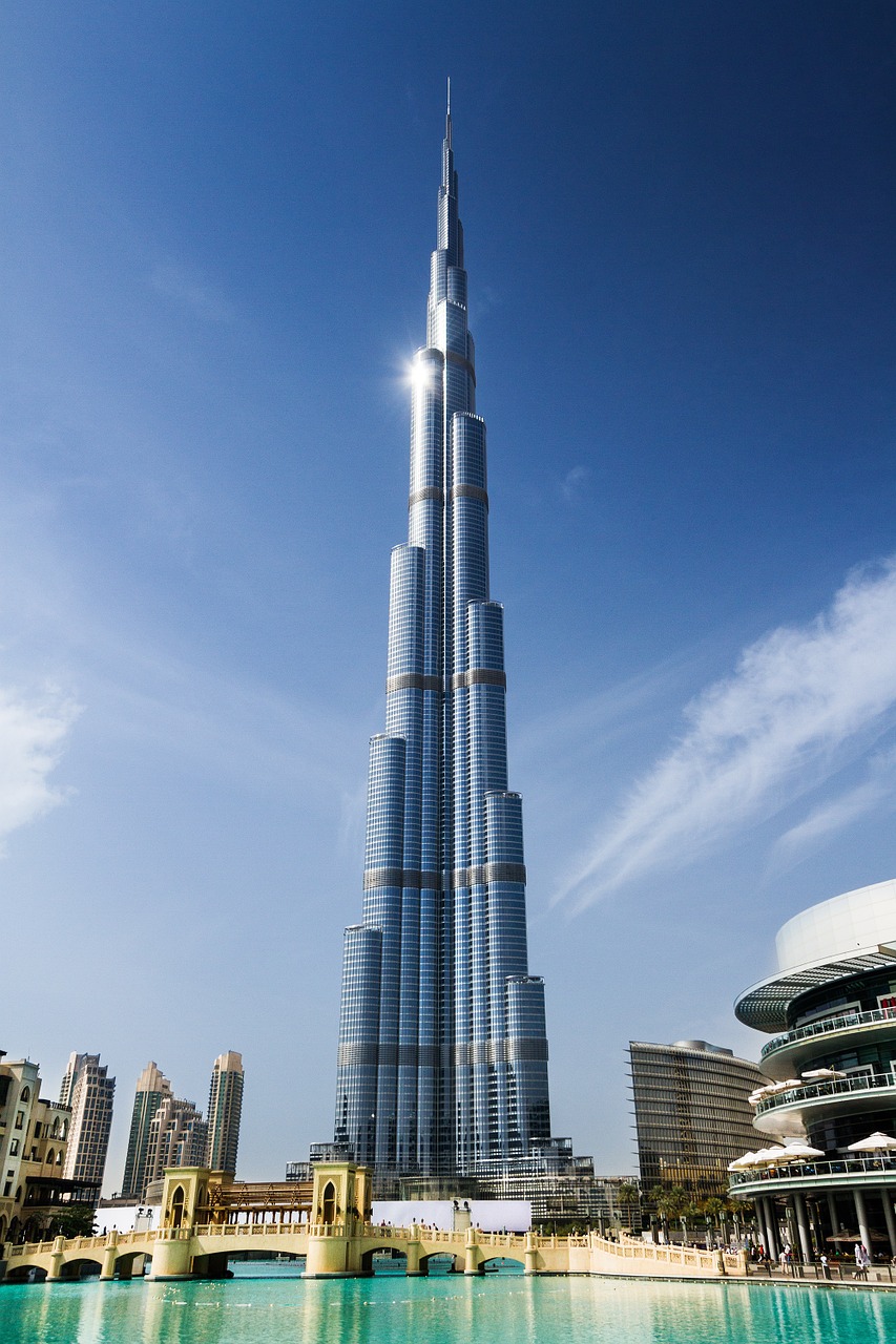 Dubai, Bokštas, Arabas, Khalifa, Burj, Emiratai, Miestas, Architektūra, Dangoraižis, Miesto Panorama