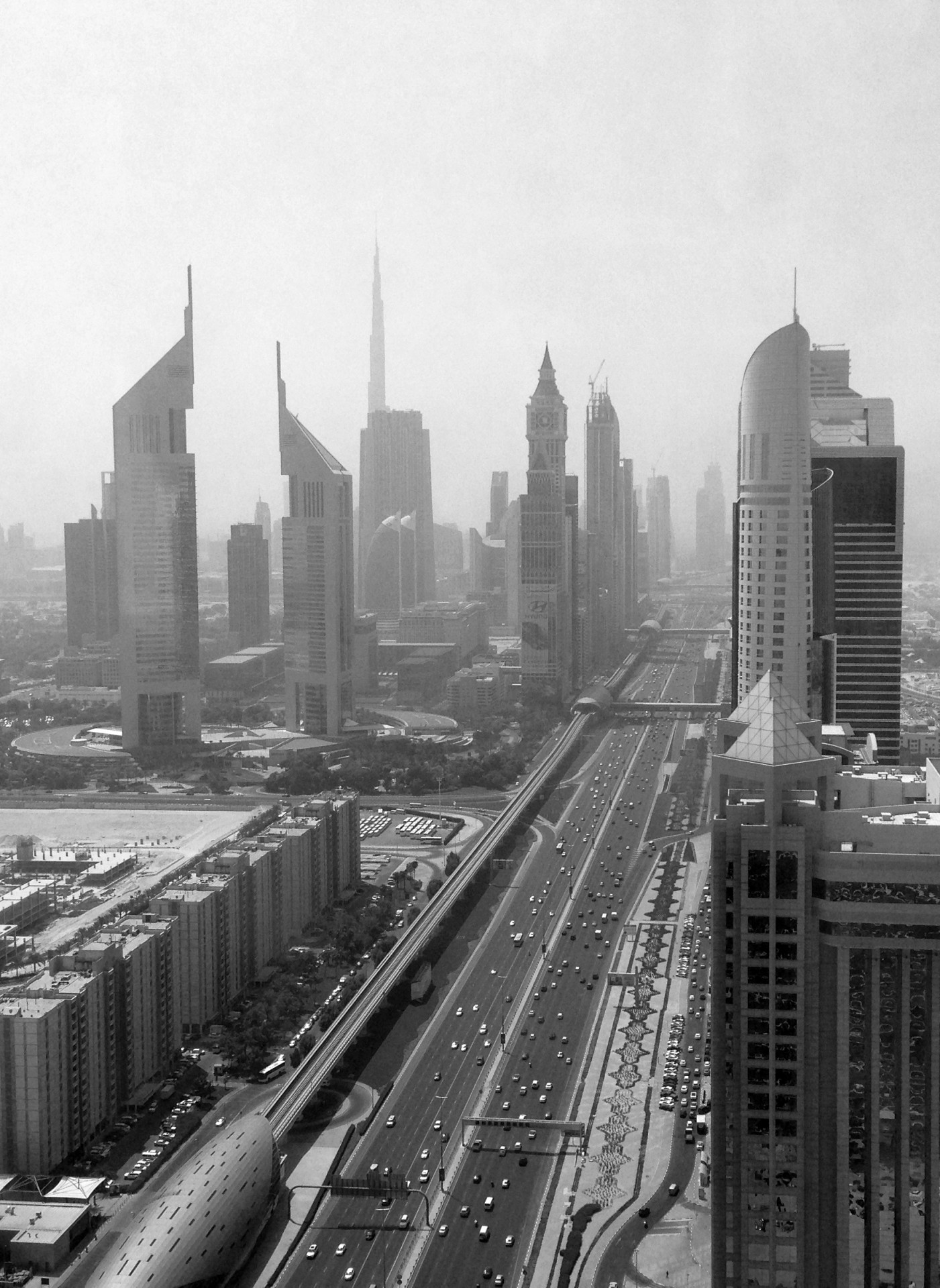 Gatvė,  Miestas,  Didelis & Nbsp,  Padidėjimas,  Dubai,  B & Amp,  W,  Pastatas,  Uae,  Dubai 2013