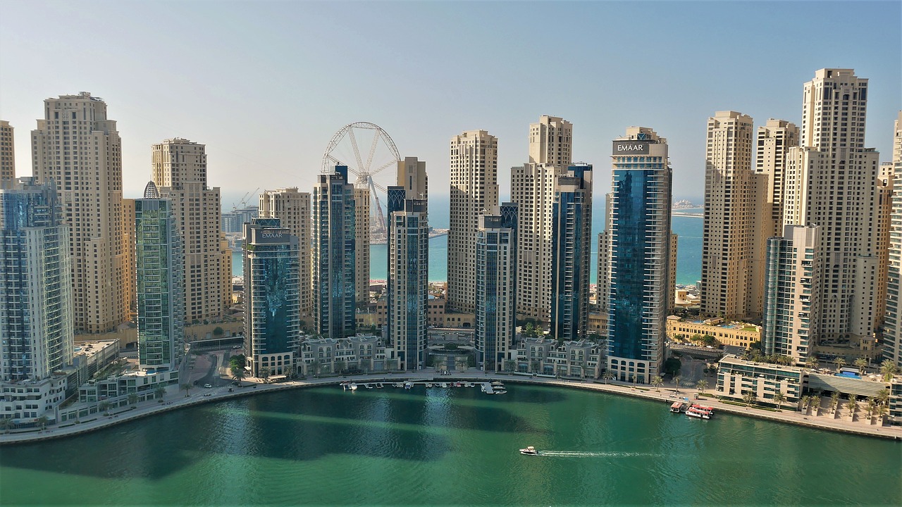Dubajus,  Miestas,  Architektūra,  Vandens,  Emyratai,  Turizmas,  U A Lt,  Quay,  Arabų Stiliaus,  Statyba