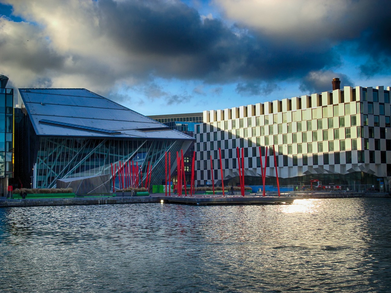 Dublin, Airija, Didžiojo Kanalo Teatras, Miestas, Miestai, Miesto, Vanduo, Kanalas, Apmąstymai, Architektūra