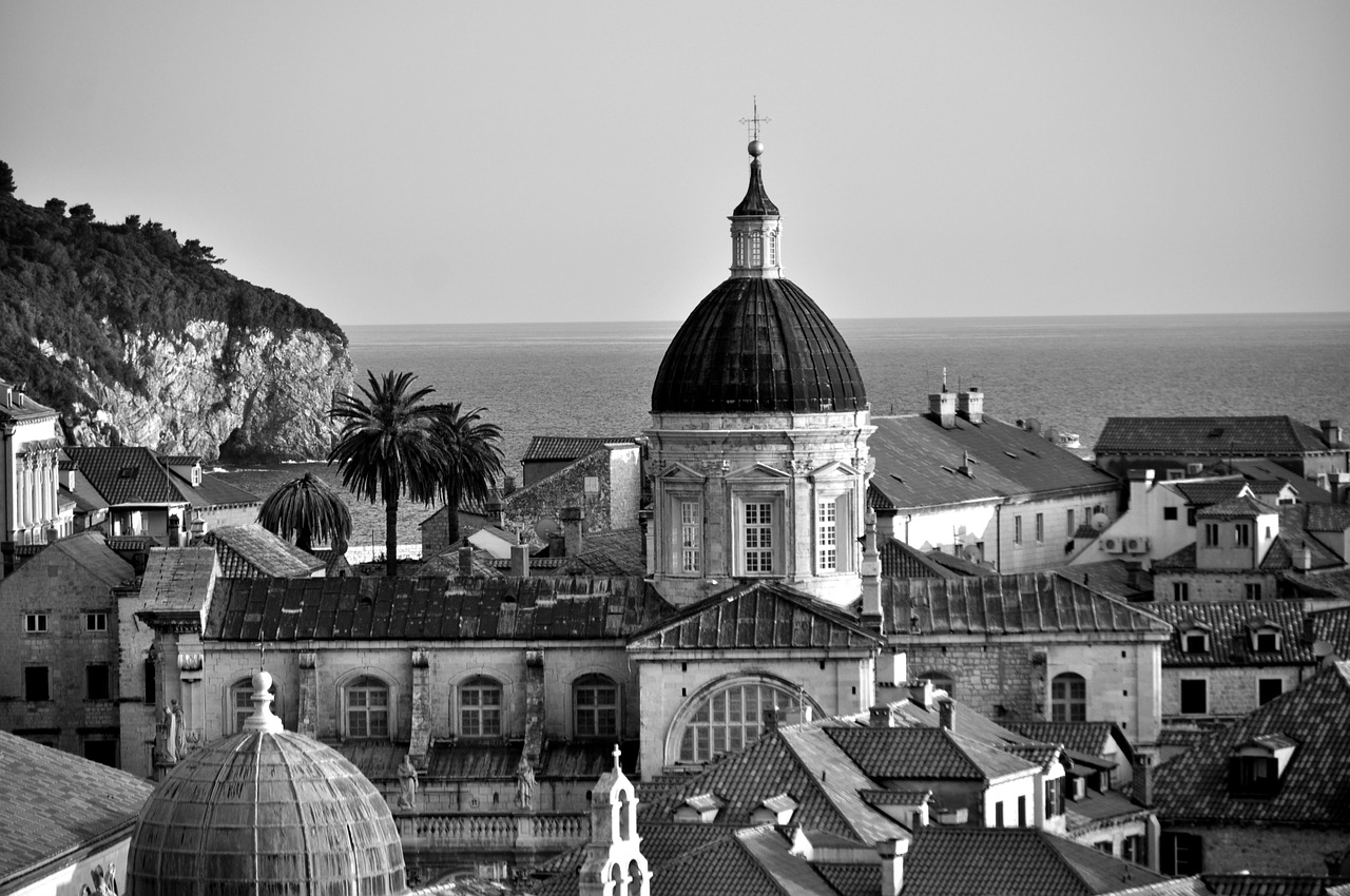 Dubrovnik, Kroatija, Senamiestis, Stogai, Europa, Viduržemio Jūros, Adrijos Regionas, Architektūra, Kelionė, Turizmas