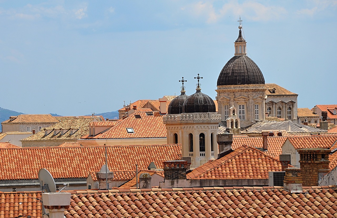 Dubrovnik,  Kroatija,  Architektūra,  Kelionė,  Turizmas,  Jūrų,  Dalmatija,  Miestas,  Katedra,  Bokštas