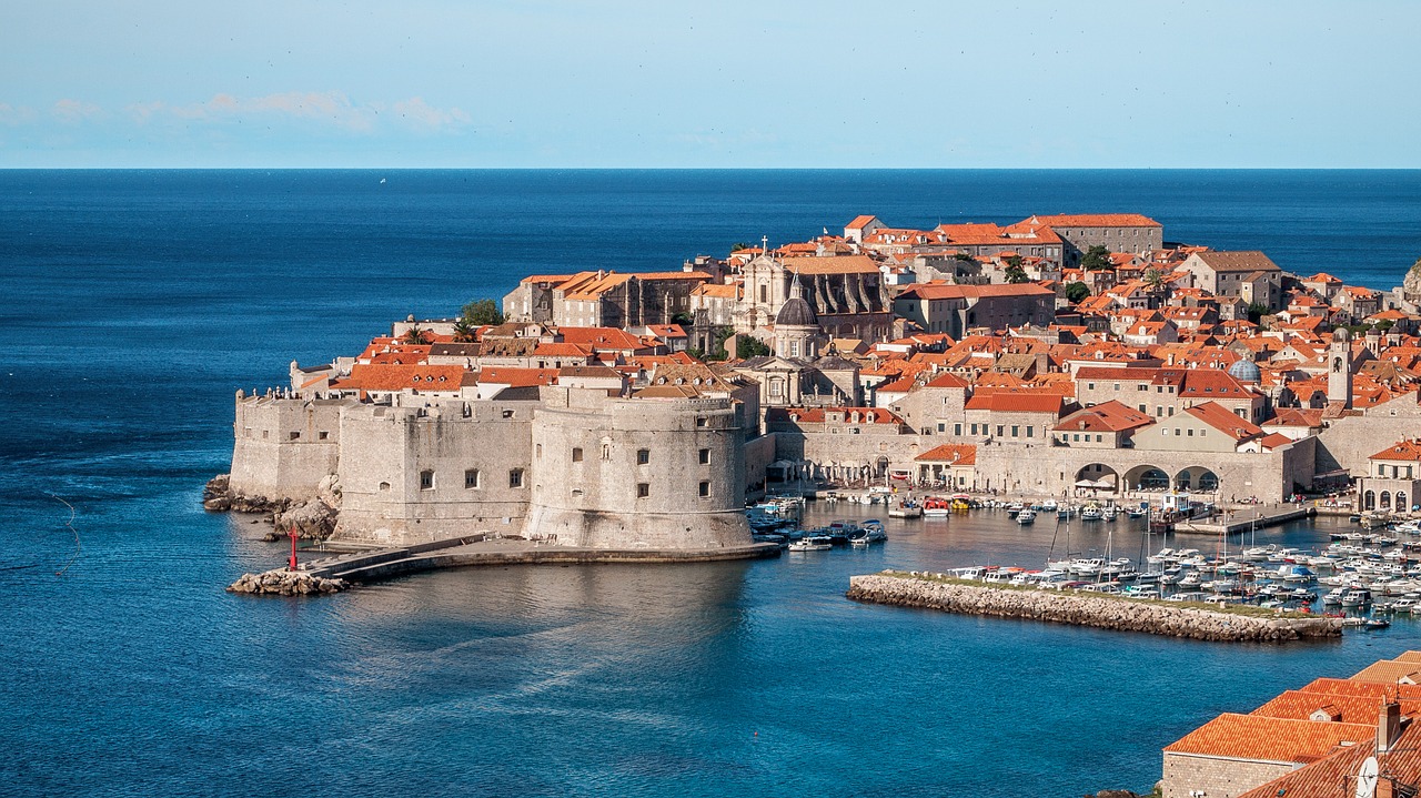 Dubrovnik, Kroatija, Karaliai Nusileidžia, Miestas, Miestas, Europa, Jūra, Senas, Turizmas, Architektūra