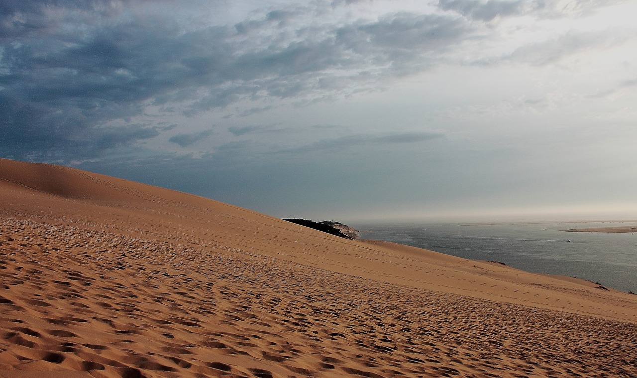 Kopų Pilatas, Smėlis, Jūra, Smėlio Kopa, Atlanto Pakrantė, Kopos, France, Vandenynas, Platus, Атлантический