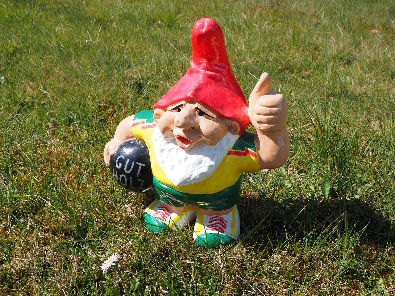 Nykštukas, Nykščiai Aukštyn, Prima, Sodo Gnome, Figūra, Žarnos, Viršuje, Sodo Apdaila, Gartendeko, Deko