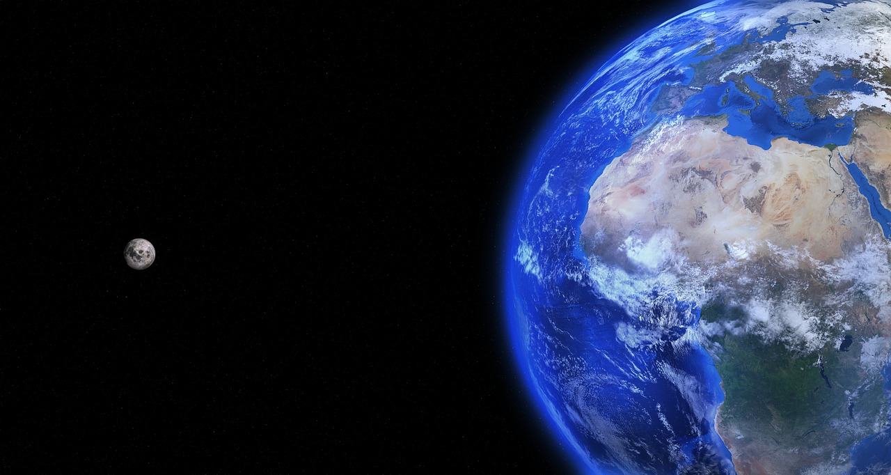 Žemė, Gaublys, Mėnulis, Pasaulis, Planeta, Žemės Danga, Mėlynas, Europa, Afrika, 3D