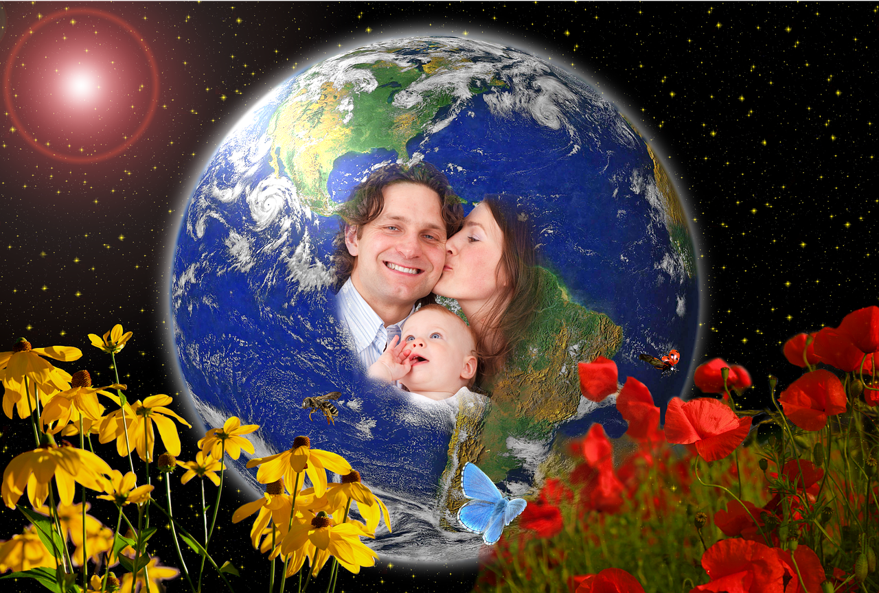 Žemė, Mėlyna Planeta, Gaublys, Gaia, Motina Žemė, Tėvas, Motina, Vaikas, Šeima, Kūdikis