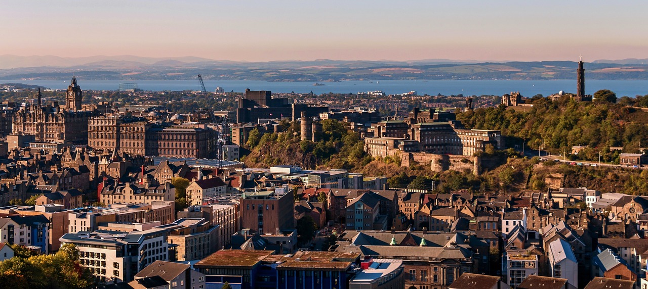 Edinburgas, Edinburgo Vaizdas, Škotija, Saulėlydis, Pirmoji Vieta, Arturo Sėdynė, Miestas, Šiaurės Jūra, Calton Kalnas, Panorama