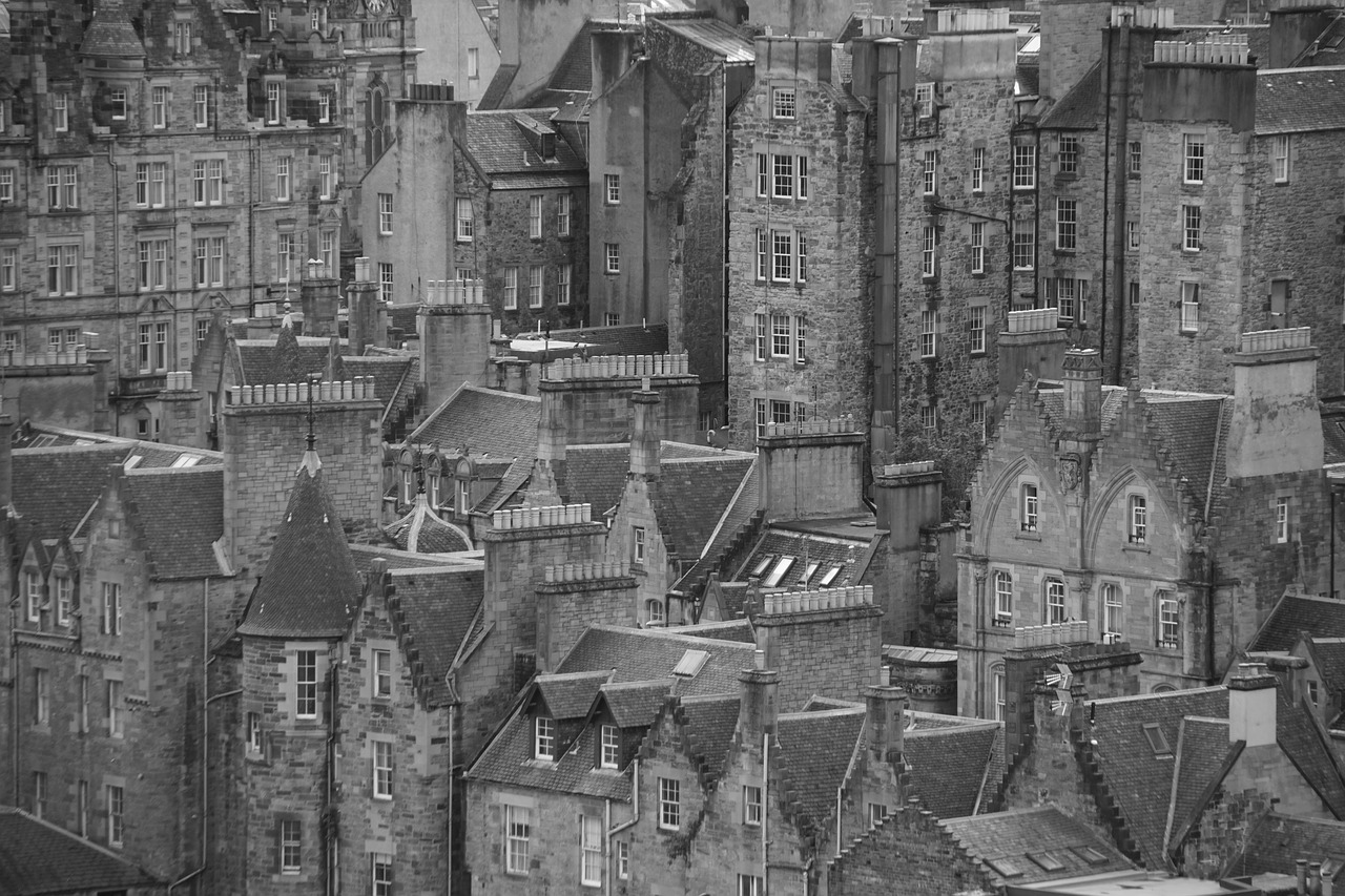 Edinburgas, Senamiestis, Viduramžių, Škotija, Kelionė, Kelionės Tikslas, Europa, Architektūra, Miesto Panorama, Istorinis