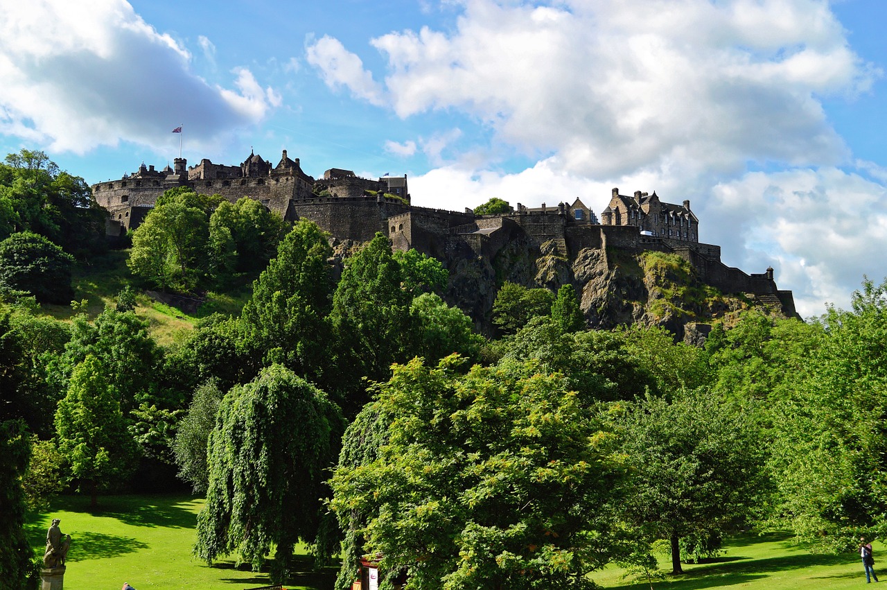 Edinburgo Pilis, Edinburgas, Pilis, Škotija, Miestas, Medžiai, Kraštovaizdis, Architektūra, Škotų, Senas