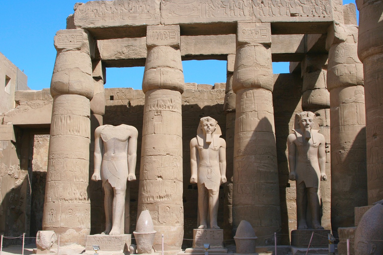 Egiptas, Luxor, Karnako Šventykla, Hieroglifas, Senovės, Civilizacija, Nile, Mėlynas Dangus, Megalitinė, Skulptūra