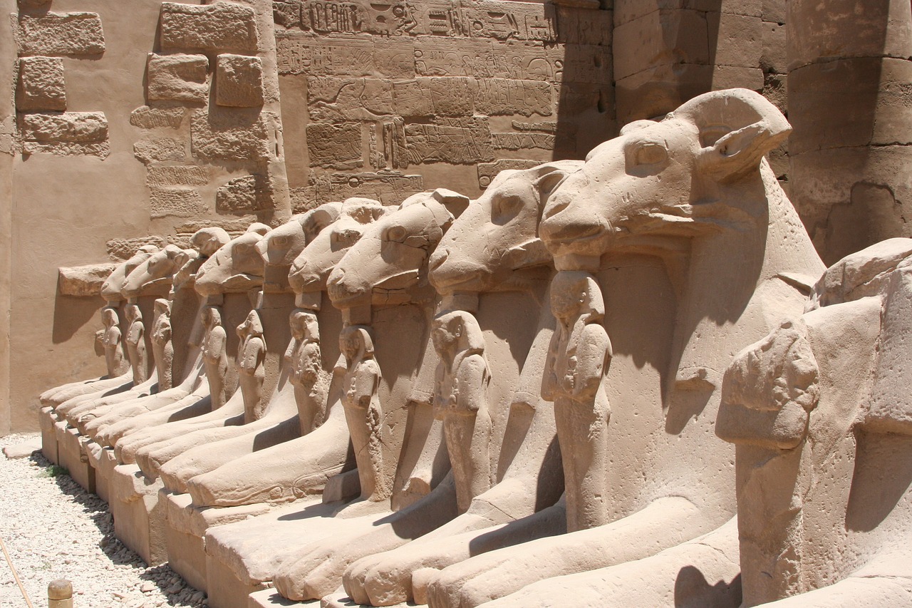 Egiptas, Luxor, Karnako Šventykla, Gyvūnas, Hieroglifas, Senovės, Civilizacija, Nile, Mėlynas Dangus, Megalitinė
